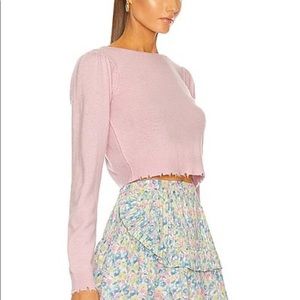LoveShackFancy lune crop pullover NWT